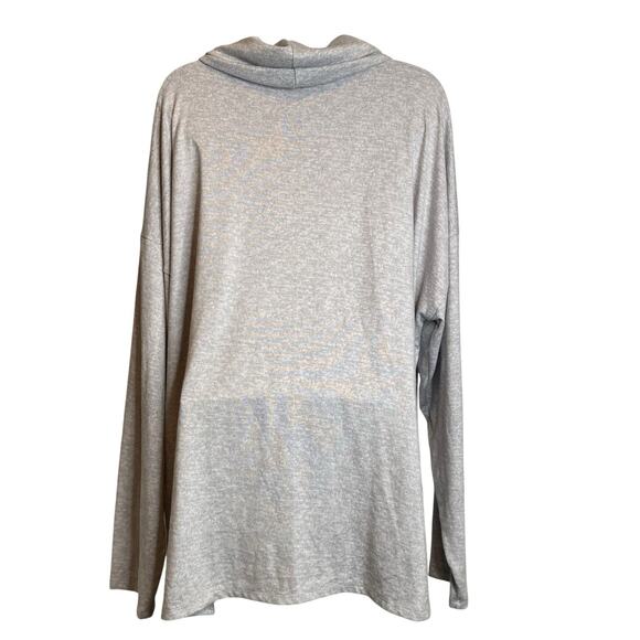 Softies Woman's Heather Gray Cowl Neck Long Sleeve Tunic Top Size 3XL Comfy Cozy - Picture 2 of 11